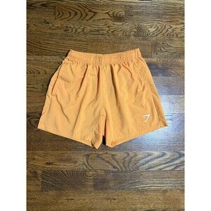 Gymshark Arrival Men's shorts Size S Drawstring Activewear Logo Orange